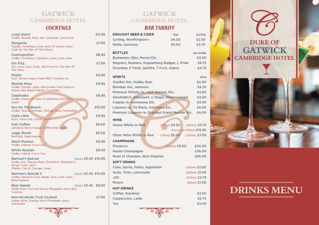 DRINK MENU - Cambridge Hotel